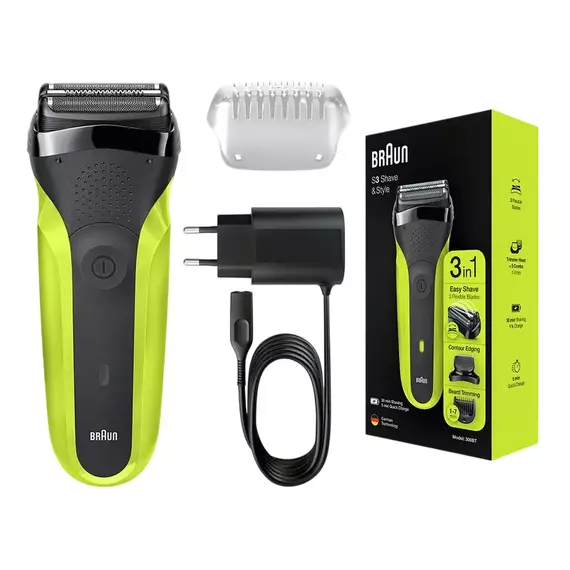 Aparat de ras electric Braun 300BT, Negru | Verde, 2 image