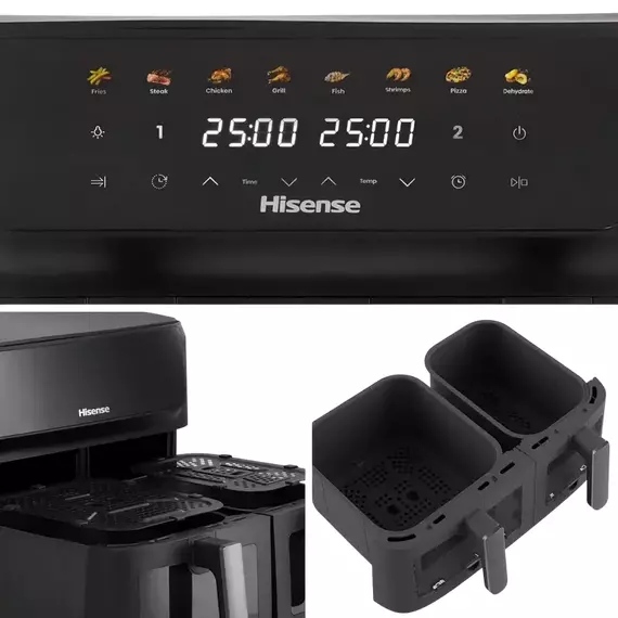 Friteuză cu aer cald Hisense HAF2700DCD, Negru, 4 image