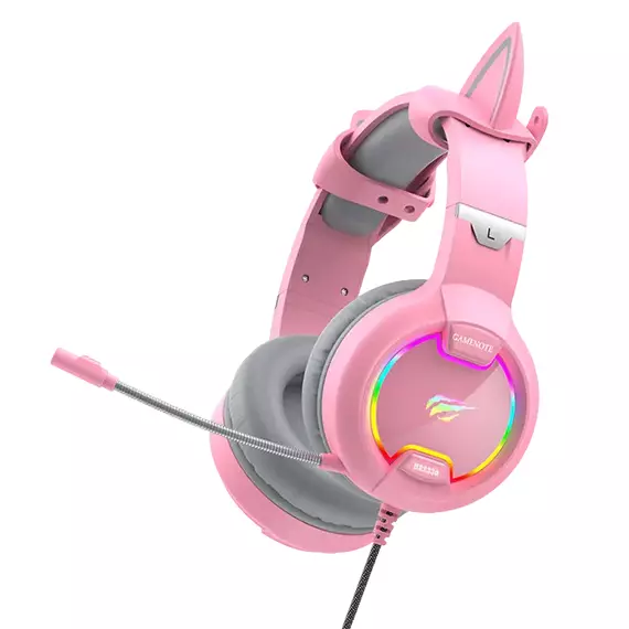 Căști gaming Havit H2233d, Cu fir, Roz, 2 image