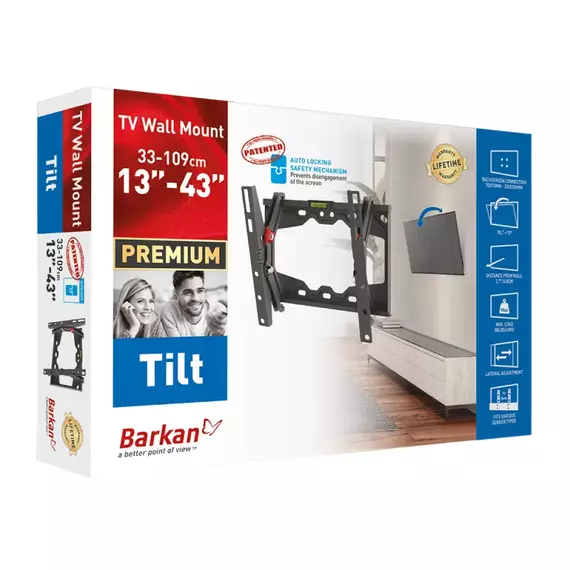 Suport înclinat pe perete BARKAN E210+, Negru, 3 image