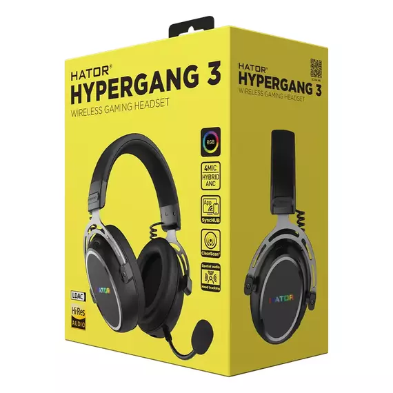 Căști gaming HATOR Hypergang 3, Fără fir, Negru, 6 image