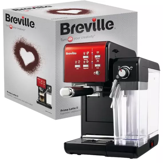 Cafetiera manuala Breville Prima Latte II VCF109X-01, 1050W, Roșu, 6 image
