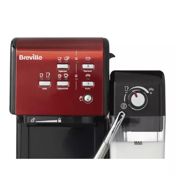 Cafetiera manuala Breville Prima Latte II VCF109X-01, 1050W, Roșu, 5 image
