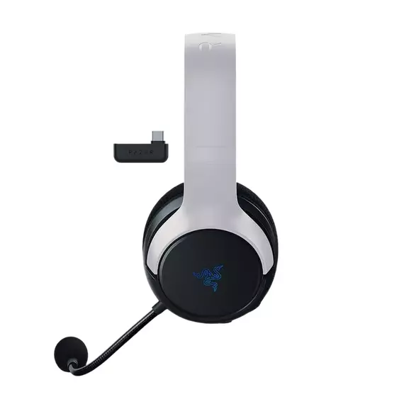 Căști gaming Razer Kaira HyperSpeed pentru PS5, Fără fir, Alb | Negru, 6 image