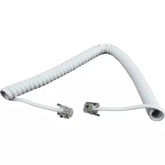 Cablu spiralat al receptorului telefonic Cablexpert TC4P4CS-2M, Alb, 4 image