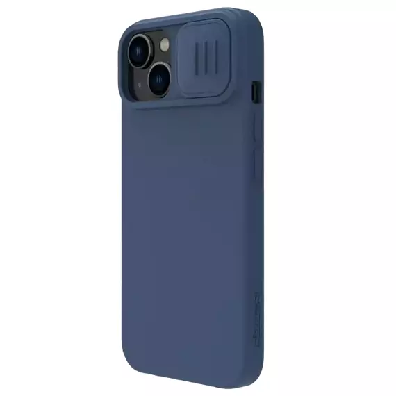 Husă Nillkin iPhone 15 Plus, CamShield Silky Silicone, Albastru Marin, 4 image