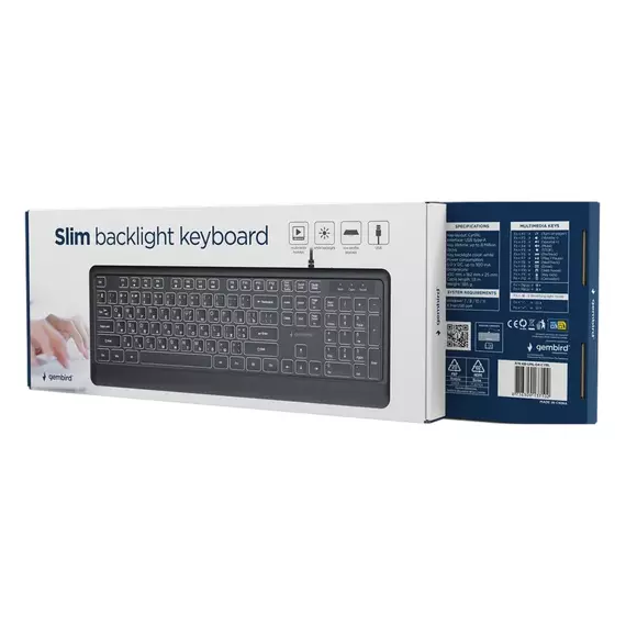 Gaming Keyboard Gembird KB-UML-04-CYRL, US Layout, USB/3.5mm, 2 image