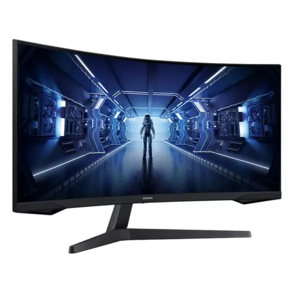 34" Monitor Gaming Samsung C34G55TW, VA 3440x1440 WQHD, Negru, 4 image