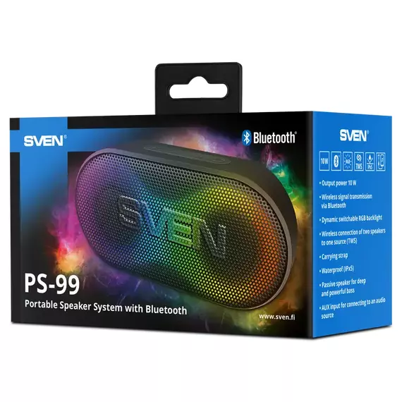 Boxă portabilă SVEN PS- 99, Negru, 2 image