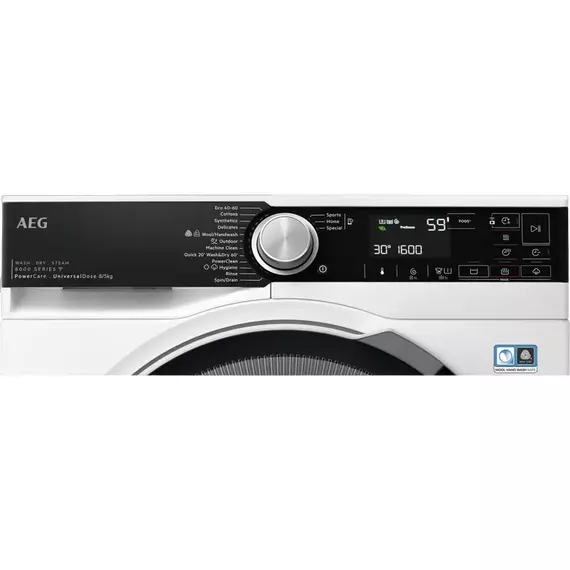 Mașină de spălat cu uscător AEG LWR85865O, 8kg, Alb, 2 image