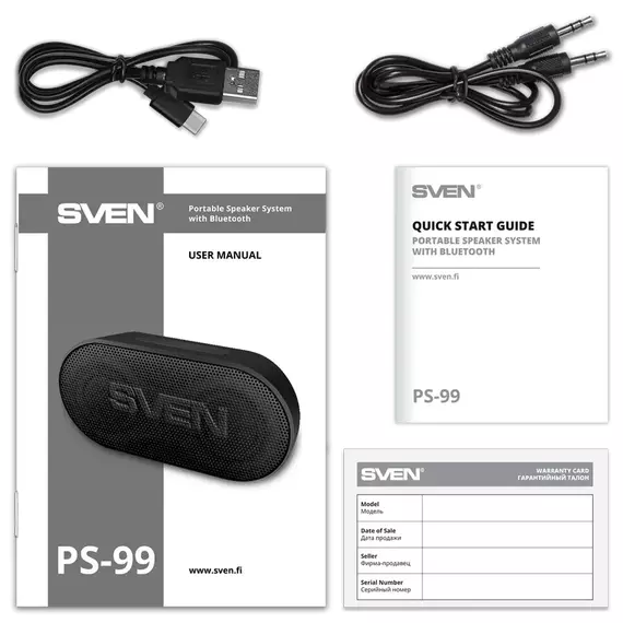 Boxă portabilă SVEN PS- 99, Negru, 6 image