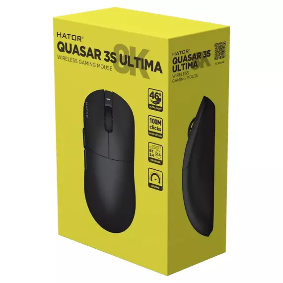 Mouse HATOR Quasar 3S Ultima 8K, Negru, 4 image