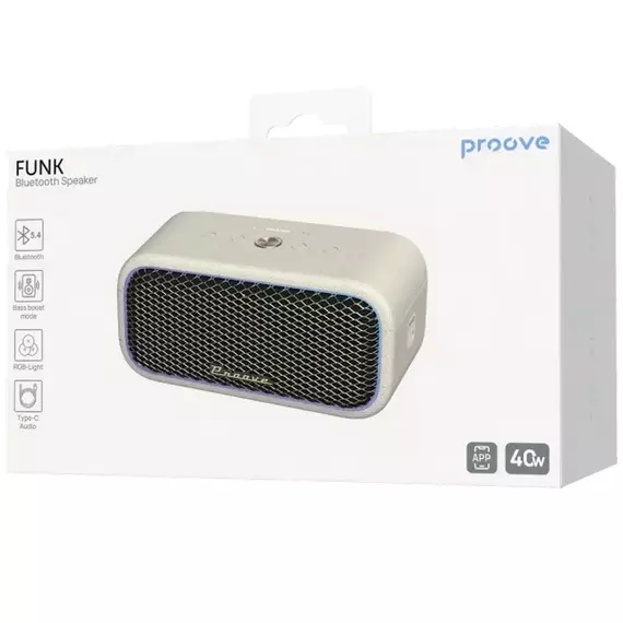 Boxă portabilă Proove Funk 40W, Bej, 7 image