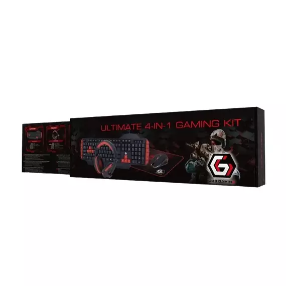 Set Tastatură + Mouse + Mouse Pad + Căști Gembird GGS-UMG4-02, Cu fir, Negru/Rosu, 3 image