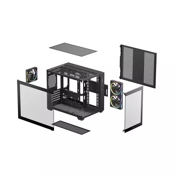 Carcasă PC Deepcool CG330 3F, Midi-Tower, Fără PSU, Negru, 8 image