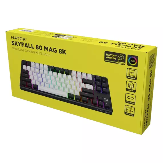 Tastatură HATOR Skyfall 80 MAG ULTIMA 8K, Cu fir / Fără fir, Negru | Alb, 6 image