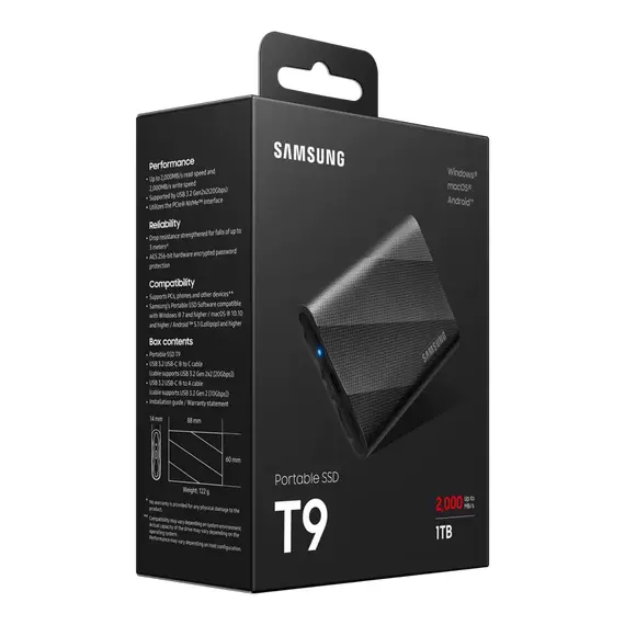 SSD portabil extern Samsung T9, 1 TB, Negru (MU-PG1T0B/EU), 6 image