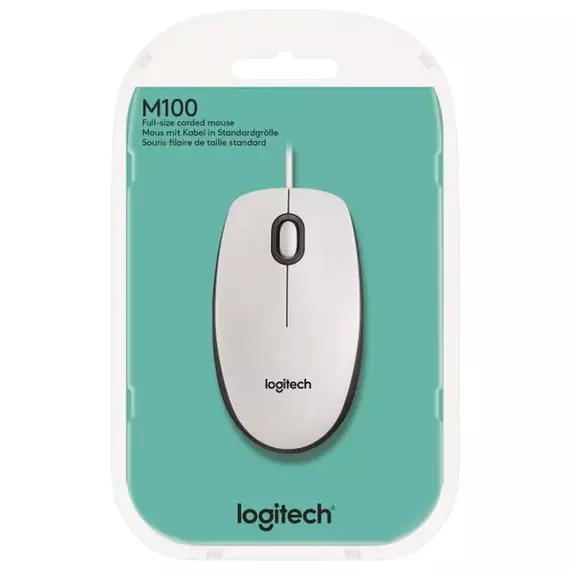 Mouse Logitech M100, Alb, 6 image