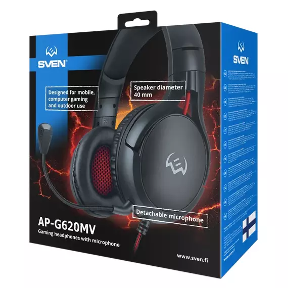 Căști gaming SVEN AP-G620MV, Cu fir, Negru, 7 image