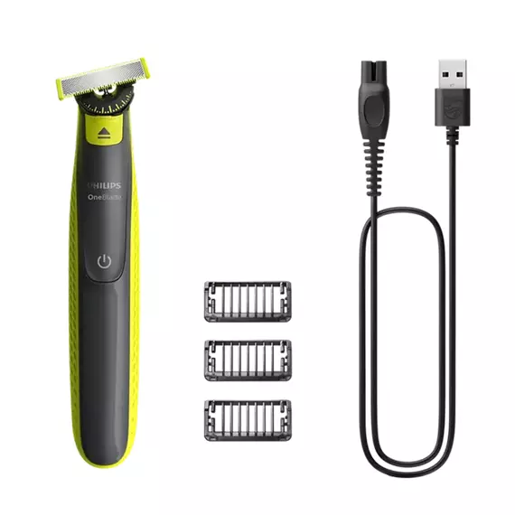 Trimmer pentru bărbați Philips OneBlade QP2724/23, Negru | Verde, 4 image