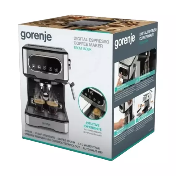 Cafetiera manuala Gorenje ESCM15DBK, 1100W, Argintiu, 2 image