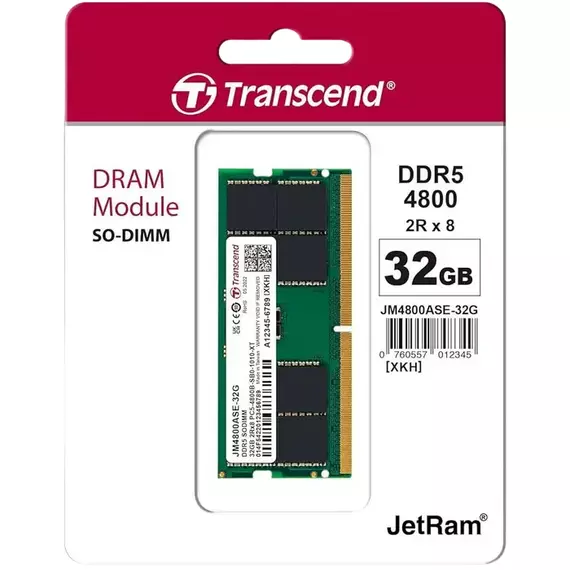 Memorie RAM Transcend JetRam, DDR5 SDRAM, 4800 MHz, 32 GB, JM4800ASE-32G, 2 image