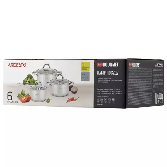Set de vase Ardesto AR1906GPS, Oțel inoxidabil, 4 image