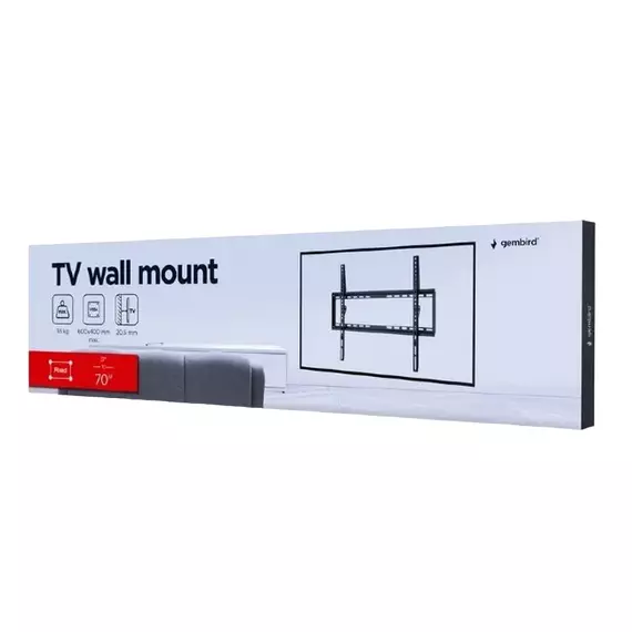 Suport fixat pe perete Gembird WM-70F-03, Negru, 3 image