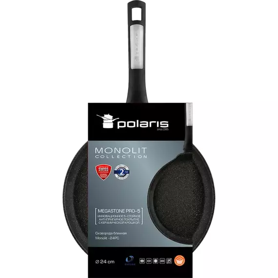 Tigaie pentru clătite Polaris Monolit-24PC, 24cm, Negru, 4 image