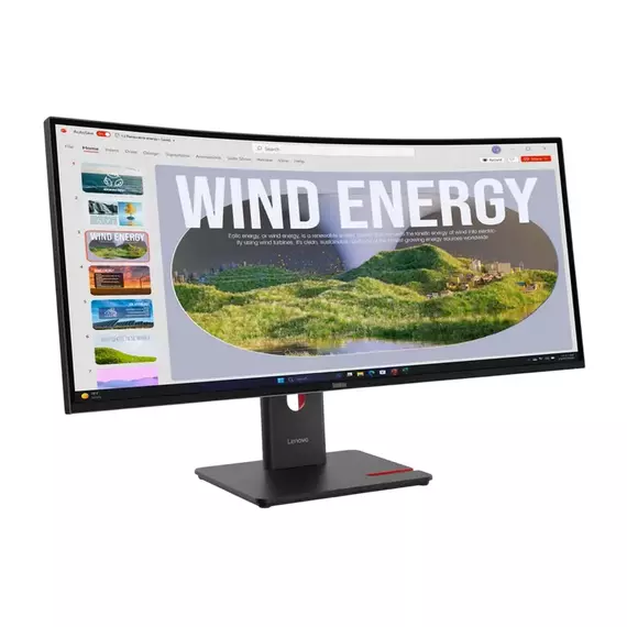 34" Monitor Lenovo T34WD-40, VA 3440x1440 WQHD, Eclipse Black, 7 image