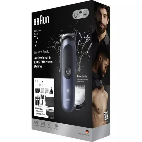 Trimmer pentru bărbați Braun AIO7540, Albastru, 3 image