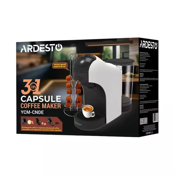 Cafetiera cu capsule Ardesto YCM-CNDE, 1400W, Alb, 7 image