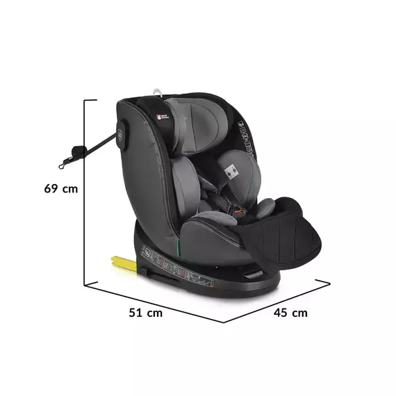 Scaun auto Cangaroo Castor 40-150cm grey 3801005151851, 8 image