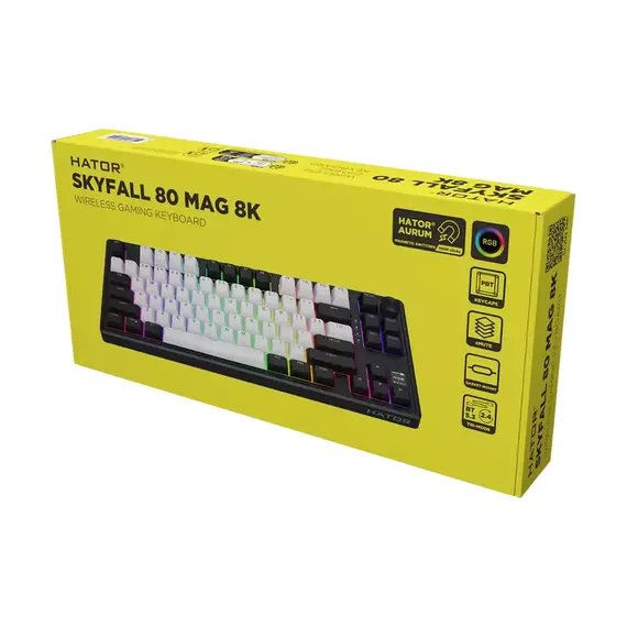 Tastatură HATOR Skyfall 80 MAG ULTIMA 8K, Cu fir / Fără fir, Negru | Alb, 7 image