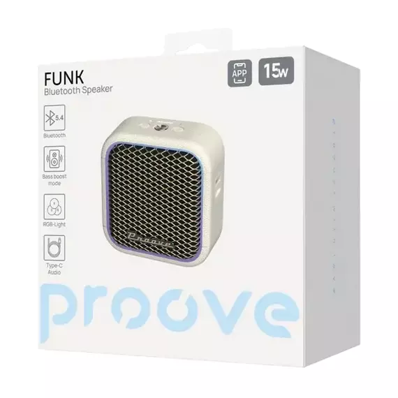 Boxă portabilă Proove Funk 15W, Bej, 5 image