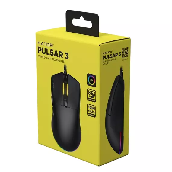 Gaming Mouse HATOR Pulsar 3, Negru, 3 image