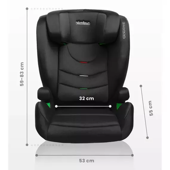 Scaun auto Caretero Nimbus, Grupa 2/3 (15-36 kg), Verde inchis, 3 image