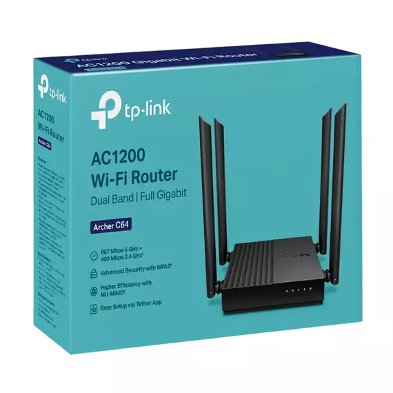 Router fără fir TP-LINK Archer C64, Negru, 4 image