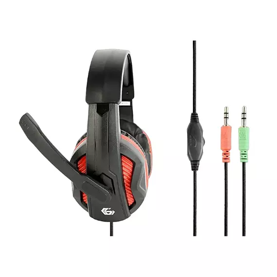 Căști gaming Gembird GHS-03, Cu fir, Negru/Roșu, 3 image