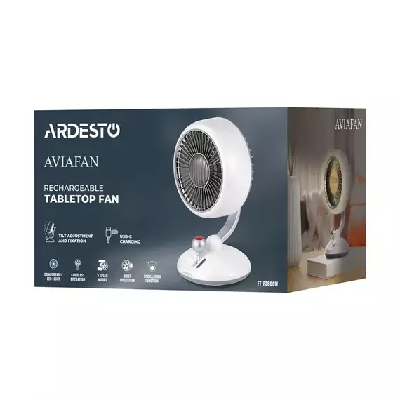 Ventilator Ardesto FT-F3600W, Alb, 3 image
