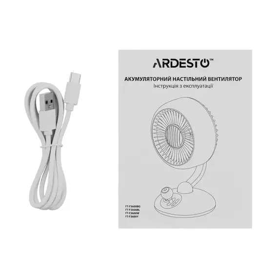 Ventilator Ardesto FT-F3600W, Alb, 4 image