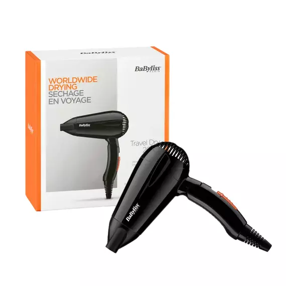 Uscător de păr compact BaByliss Travel Dry 5344E, 2000 W, Negru, 3 image