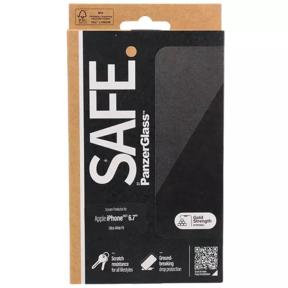 Sticlă de protecție PanzerGlass SAFE. UWF for iPhone 15 Plus, Transparent, 5 image