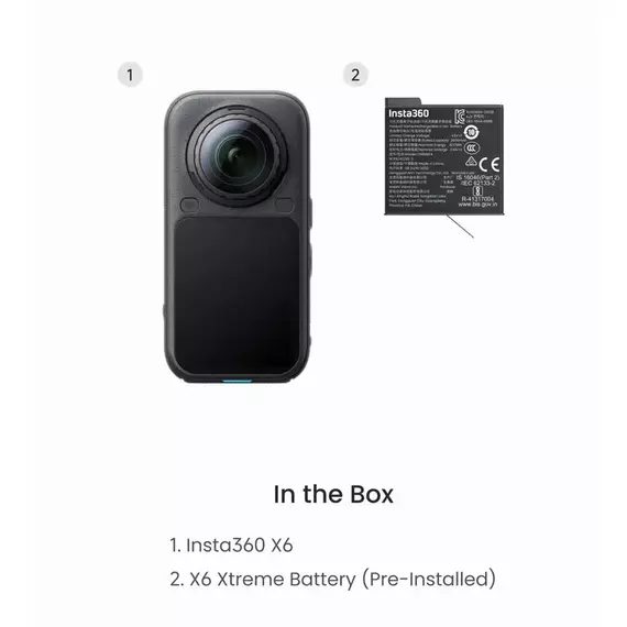 Camera Action Insta360 X6 Standard Bundle, Midnight Black, 3 image