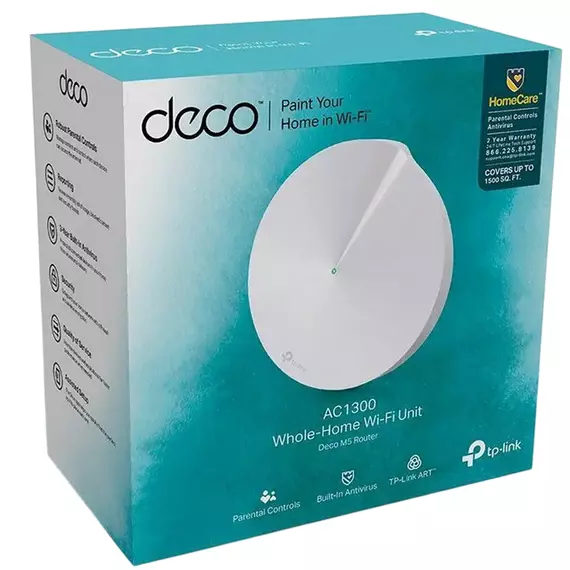 Whole-Home Mesh Dual Band Wi-Fi AC System TP-LINK, "Deco M5(1-pack)", 1300Mbps, MU-MIMO, Gbit, BT, 4 image