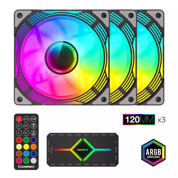 Ventilator PC Gamemax KF300, 120 mm, 6 image