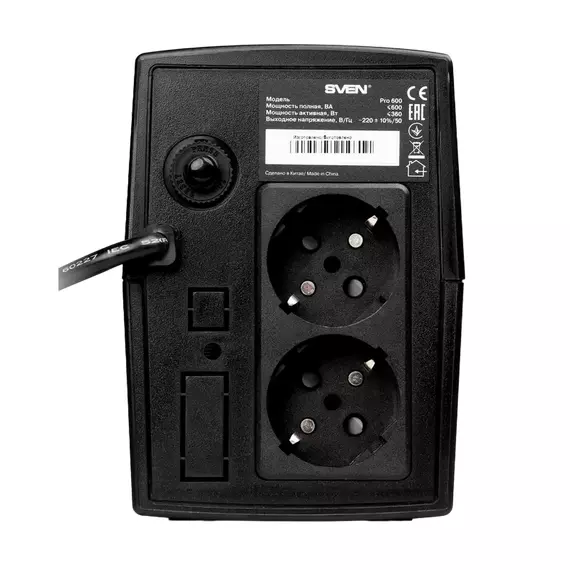 Sursă de alimentare neîntreruptibilă SVEN Pro  600, Linear-interactiv, 600VA, Turn, 5 image