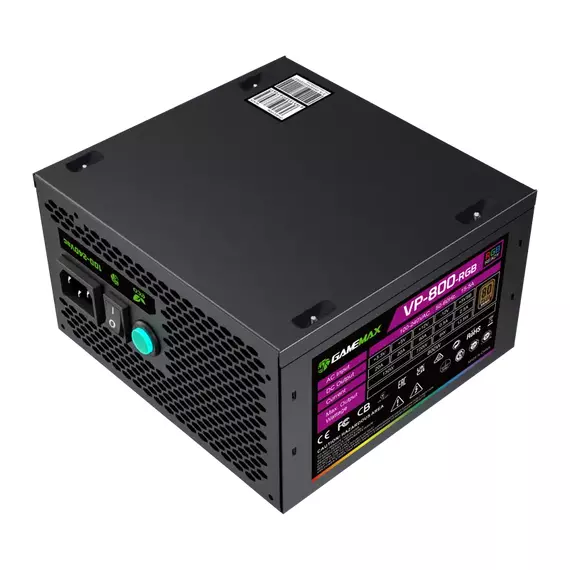 Sursă Alimentare PC Gamemax VP-800-RGB-S, 800W, ATX, Nemodular, 3 image