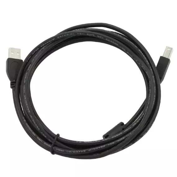 Cablu de comunicație Cablexpert CCF-USB2-AMBM-10, USB Type-A/USB Type-B, 3m, Negru, 3 image
