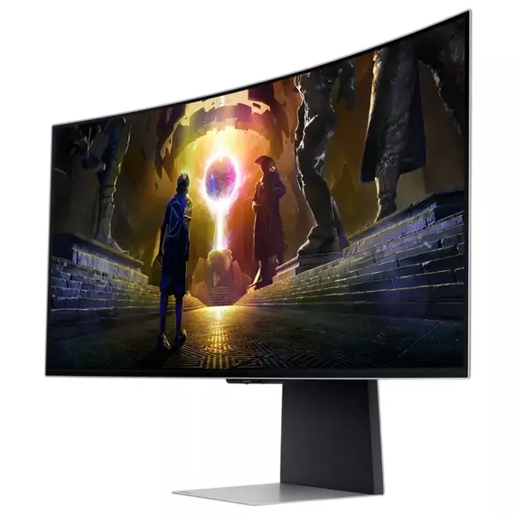 34" Monitor Gaming Samsung S34DG852, OLED 3440x1440 WQHD, Argintiu, 5 image